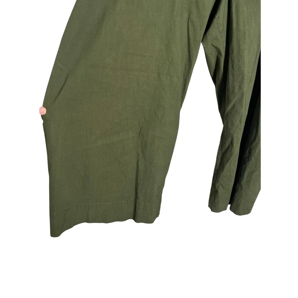 MAEVE x ANTHROPOLOGIE The Colette Plus Size Cropped Wide Leg Pants in Olive - Picture 5 of 10